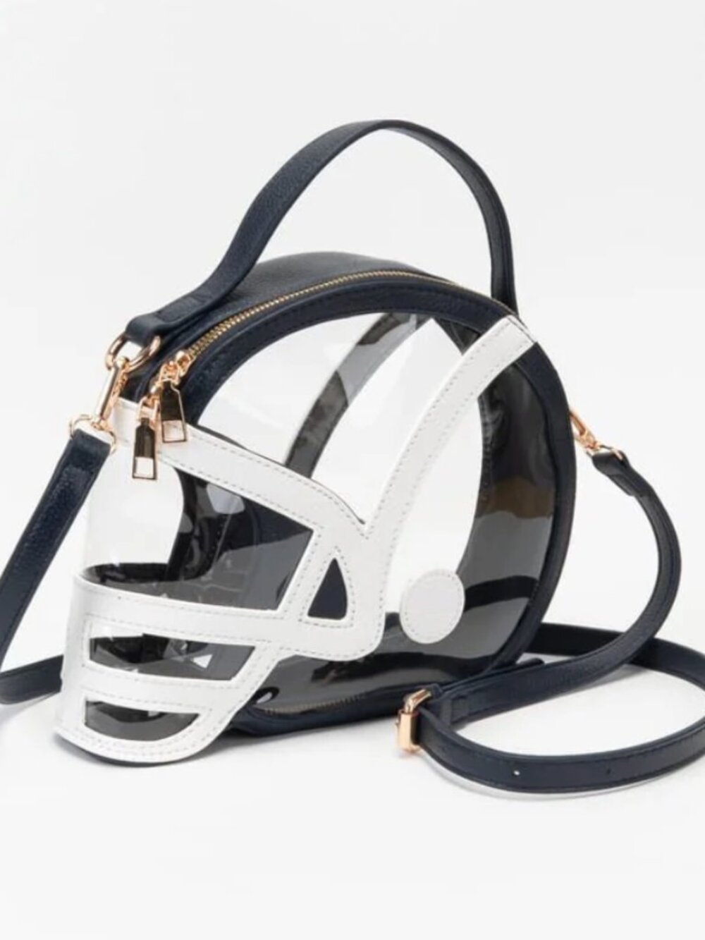 NWT Navy Blue White Clear Gameday Football Helmet Satchel/Crossbody Bag